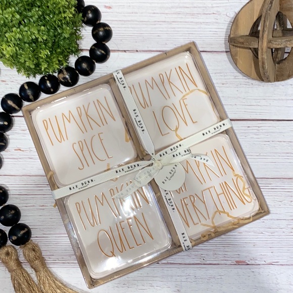 Rae Dunn Other - 🔥ONLY ONE🔥RAE DUNN Pumpkin Themed Set Coasters